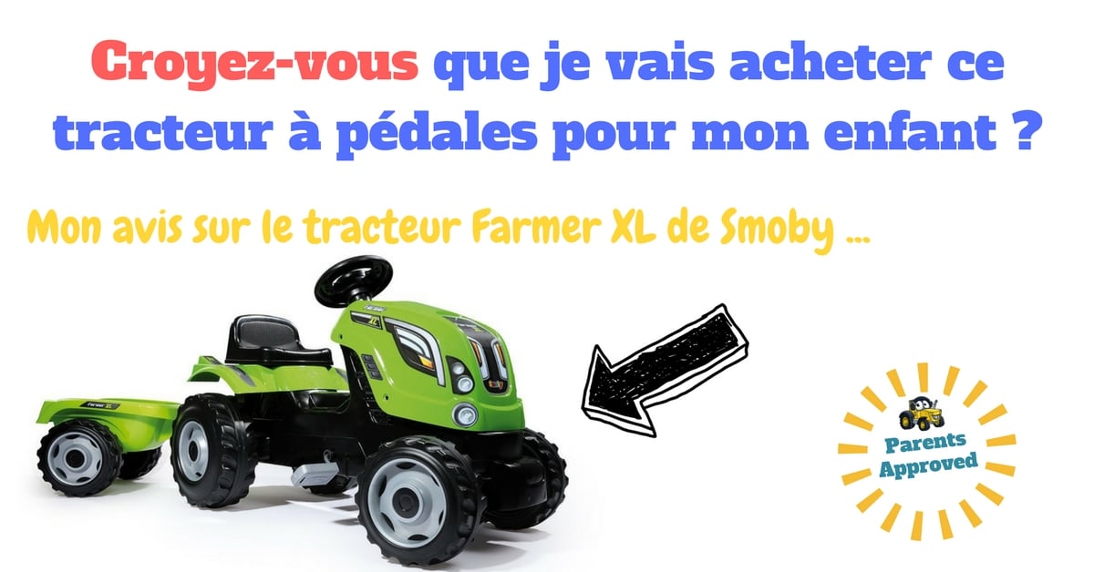 Smoby - Claas Tracteur Farmer XL + Remorque - Tracteur à Pédales